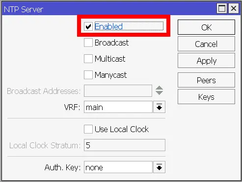 فعال کردن تایم سرور NTP Server در میکروتیک